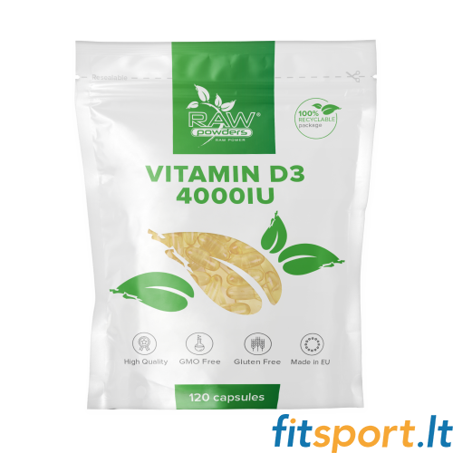 Neapstrādāti pulveri D3 vitamīns (4000 SV 120 kapsulas) 